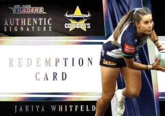 2025 NRL Traders NRLW Black Authentics Signature - AB23 Jakiya Whitfeld North QLD Cowboys