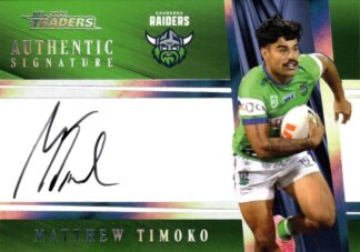 2025 NRL Traders NRL Team Authentics Signature - AT02 Matthew Timoko Canberra Raiders