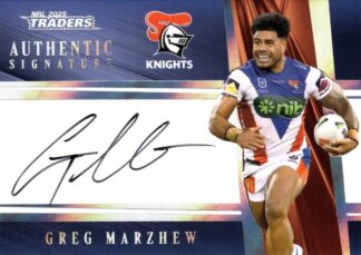 2025 NRL Traders NRL Team Authentics Signature - AT09 Greg Marzhew Newcastle Knights