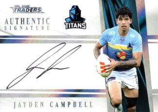 2025 NRL Traders NRL White Authentics Signature - AW06 Jayden Campbell Gold Coast Titans