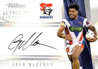 2025 NRL Traders NRL White Authentics Signature - AW09 Greg Marzhew Newcastle Knights