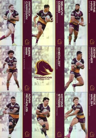 2025 NRL Traders Silver Parallel Team Set - Brisbane Broncos