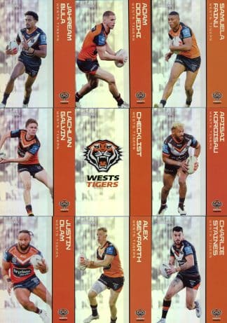 2025 NRL Traders Silver Parallel Team Set - Wests Tigers
