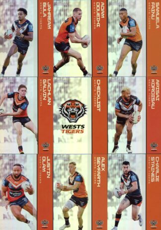 2025 NRL Traders Silver Parallel Team Set - Wests Tigers
