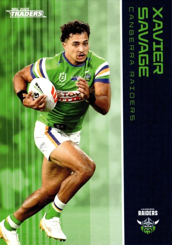 2025 NRL Traders Common Card - Base 012 Xavier Savage Canberra Raiders