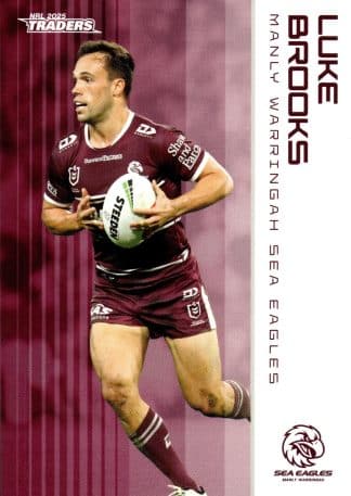 2025 NRL Traders Common Card - Base 056 Luke Brooks Manly Sea Eagles