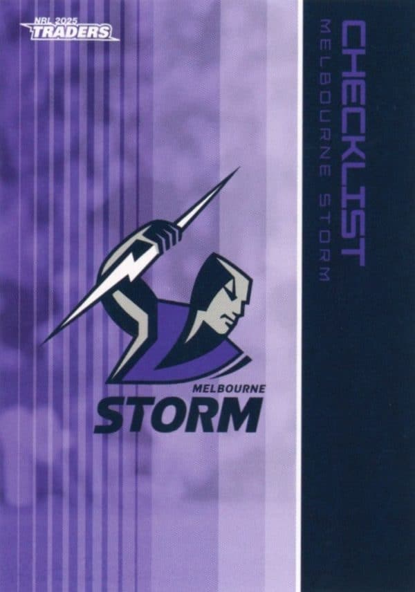 2025 NRL Traders Common Card - Base 064 Checklist Melbourne Storm