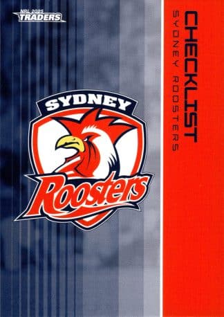 2025 NRL Traders Common Card - Base 127 Checklist Sydney Roosters
