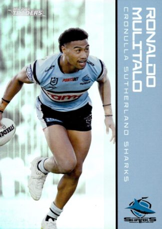 2025 NRL Traders Silver Parallels - PS034 Ronaldo Mulitalo Cronulla Sharks