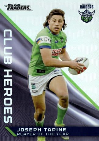 2025 NRL Traders Club Heroes Album Card - CHA04 Joseph Tapine Canberra Raiders