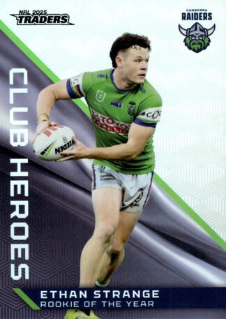 2025 NRL Traders Club Heroes Album Card - CHA05 Ethan Strange Canberra Raiders