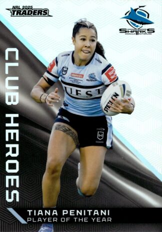 2025 NRL Traders Club Heroes Album Card - CHA11 Tiana Penitani Cronulla Sharks