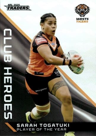 2025 NRL Traders Club Heroes Album Card - CHA44 Sarah Togatuki Wests Tigers