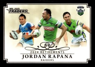 2025 NRL Traders Retirements - R15 Jordan Rapana Canberra Raiders