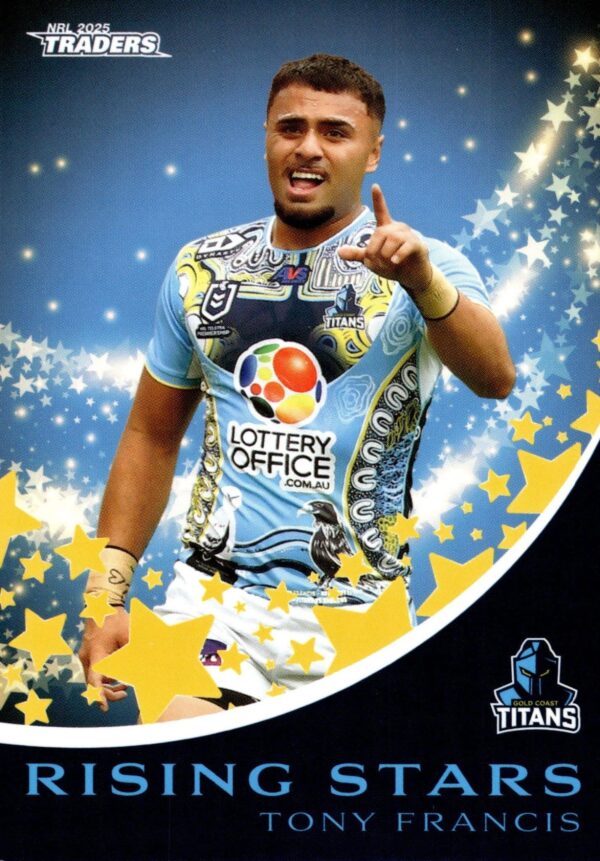 2025 NRL Traders Rising Star - RS16 Tony Francis Gold Coast Titans