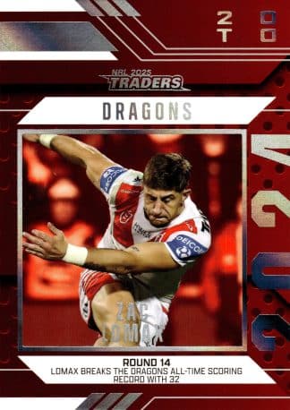 2025 NRL Traders Season To Remember - SR40 Zac Lomax St George Dragons