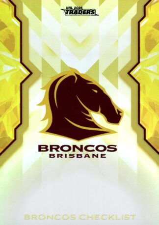 2025 NRL Traders NRLW Women Gold - WG01 Checklist Brisbane Broncos