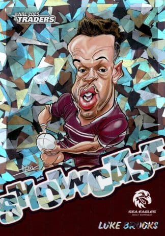 2025 NRL Traders Silver Showcase Caricatures - SS08 Luke Brooks Manly Sea Eagles