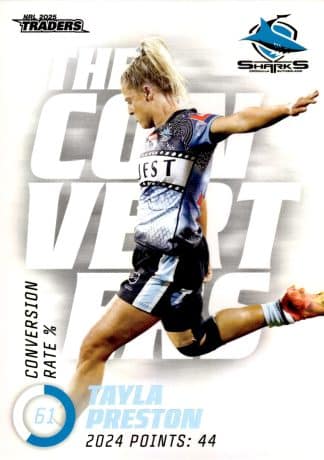2025 NRL Traders NRLW The Converters - TC20 Tayla Preston Cronulla Sharks