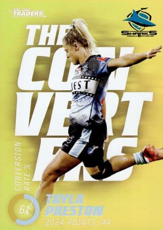 2025 NRL Traders NRLW The Converters Parallel - TCP20 Tayla Preston Cronulla Sharks