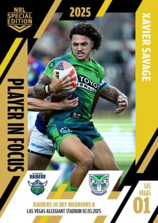 2025 NRL Player In Focus Vegas - IF LV1 Xavier Savage Canberra Raiders