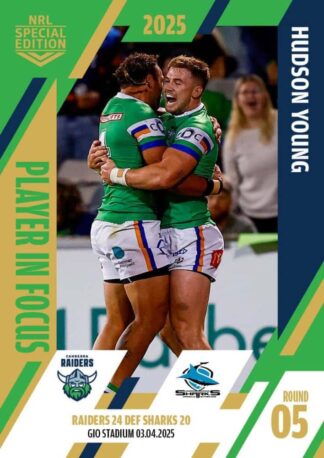 2025 NRL Player In Focus Round 05 - IF05 Hudson Young Canberra Raiders