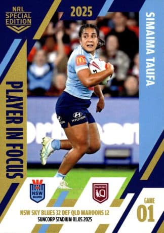 2025 NRLW Player In Focus State Of Origin - IF SOOW 01 Simaima Taufa NSW Blues