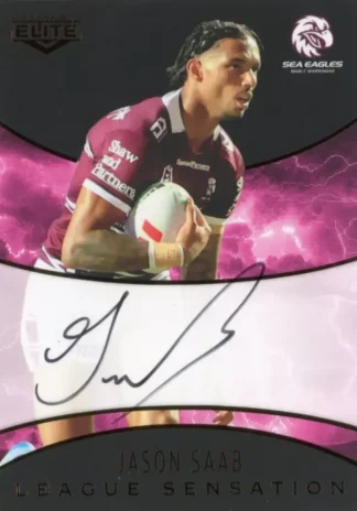 2025 NRL Elite Black League Sensations Signature - LSB07 Jason Saab Manly Sea Eagles