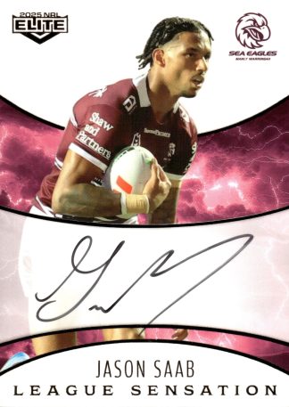 2025 NRL Elite White League Sensations Signature - LSW07 Jason Saab Manly Sea Eagles