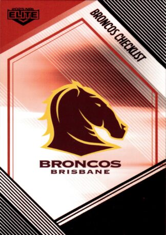 2025 NRL Elite Ruby Mojo - MR001 Checklist Brisbane Broncos