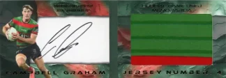 2025 NRL Elite Spotlight Jersey Patch Booklet - SB7 Campbell Graham South Sydney Rabbitohs