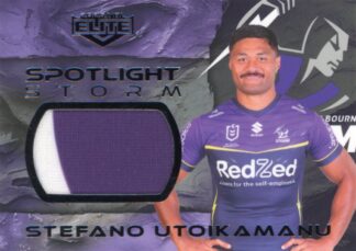 2025 NRL Elite Spotlight Jersey Patch - S4 Stefano Utoikamanu Melbourne Storm