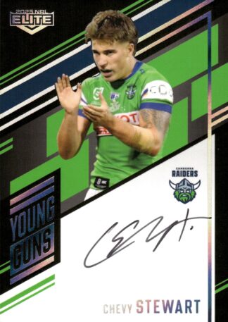 2025 NRL Elite Young Guns Signature - YGS02 Chevy Stewart Canberra Raiders