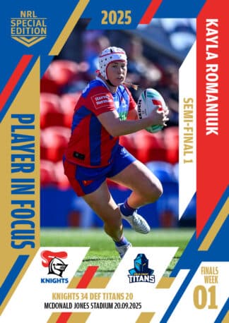 2025 NRLW Player In Focus Finals Week 1 Semi Final 1 - IFSFW1 Kayla Romanuik Newcastle Knights