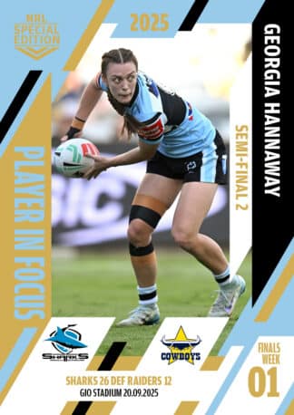 2025 NRLW Player In Focus Finals Week 1 Semi Final 2 - IFSFW2 Georgia Hannaway Cronulla Sharks