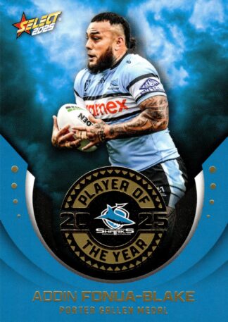 2025 NRL Select Club Player Of The Year - POTY04 Addin Fonua-Blake Cronulla Sharks