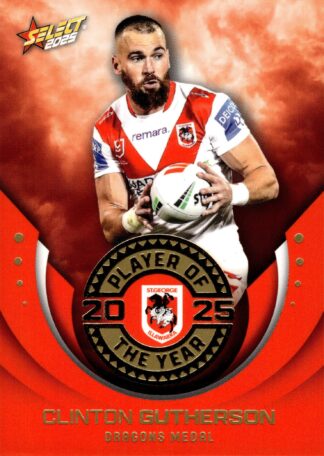 2025 NRL Select Club Player Of The Year - POTY14 Clinton Gutherson St George Dragons