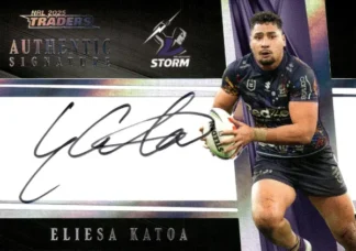 2025 NRL Traders NRL Black Authentics Signature - AB08 Eliesa Katoa Melbourne Storm