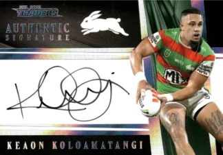 2025 NRL Traders NRL Black Authentics Signature - AB13 Keaon Koloamatangi South Sydney Rabbitohs