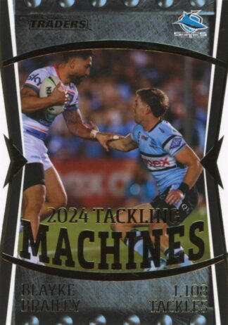 2025 NRL Traders NRL Tackling Machine - TM04 Blayke Brailey Cronulla Sharks