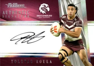 2025 NRL Traders NRL Team Authentics Signature - AT07 Tolutau Koula Manly Sea Eagles