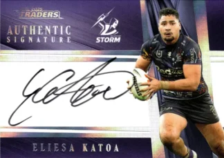 2025 NRL Traders NRL Team Authentics Signature - AT08 Eliesa Katoa Melbourne Storm