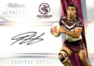 2025 NRL Traders NRL White Authentics Signature - AW07 Tolutau Koula Manly Sea Eagles