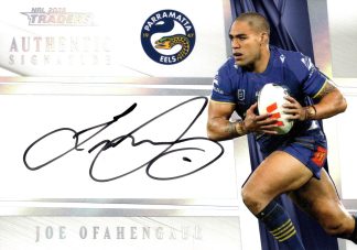 2025 NRL Traders NRL White Authentics Signature - AW11 Joe Ofahengaue Parramatta Eels