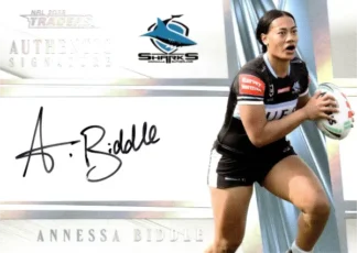 2025 NRL Traders NRLW White Authentics Signature - AW20 Annessa Biddle Cronulla Sharks