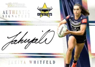 2025 NRL Traders NRLW White Authentics Signature - AW23 Jakiya Whitfeld North QLD Cowboys