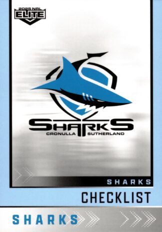 2025 NRL Elite Common Card - Base 028 Checklist Cronulla Sharks