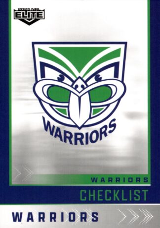 2025 NRL Elite Common Card - Base 136 Checklist Warriors