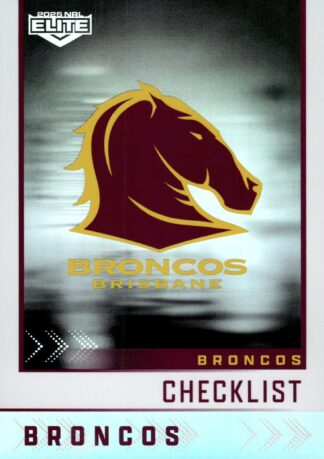 2025 NRL Elite Silver Specials - S001 Checklist Brisbane Broncos