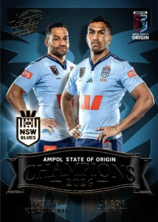 2026 Men's State Of Origin Champions - SM25 Apisai Koroisau & Jacob Saifiti New South Wales Blues